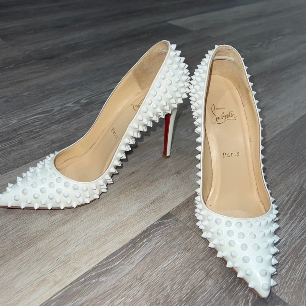 Christian Louboutin white heels